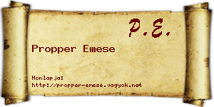 Propper Emese névjegykártya